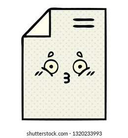 comic book style cartoon of a sheet of paper 