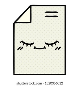 comic book style cartoon of a sheet of paper 