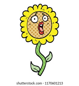 Comicbuch-Stil Cartoon schockiert Sonnenblume