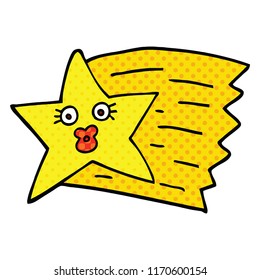 comic book style cartoon shooting star