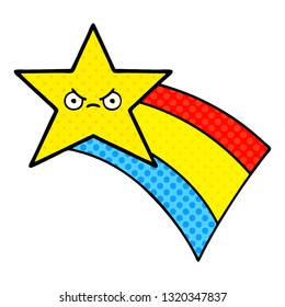 caricatura al estilo de un libro de historietas de una estrella fugaz del arco iris