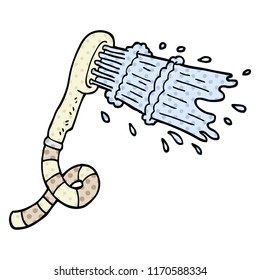cabeza de ducha de dibujos animados estilo libro de historietas