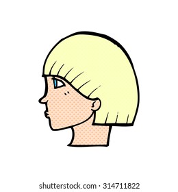 comic book style cartoon side profile face