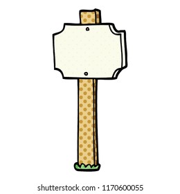 comic book style cartoon sign post