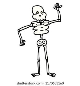 esqueleto de caricatura estilo libro de historietas