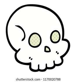 comic book style cartoon skull