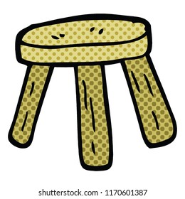comic book style cartoon small stool