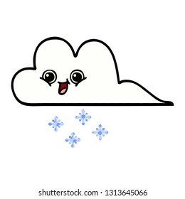 comic book style cartoon of a snow cloud
