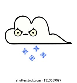 caricatura del estilo de un libro de historietas de una nube de nieve