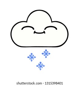 comic book style cartoon of a snow cloud