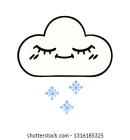 comic book style cartoon of a snow cloud