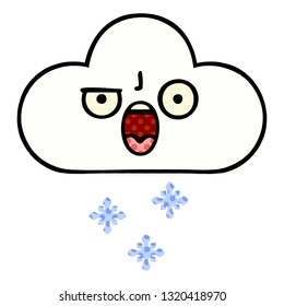 caricatura del estilo de un libro de historietas de una nube de nieve