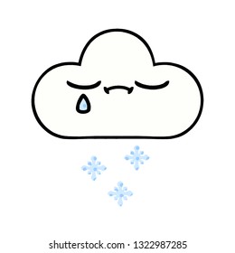 comic book style cartoon of a snow cloud