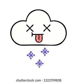 caricatura del estilo de un libro de historietas de una nube de nieve