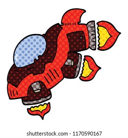 comic book style cartoon space ship