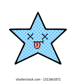 comic book style cartoon of a star fish