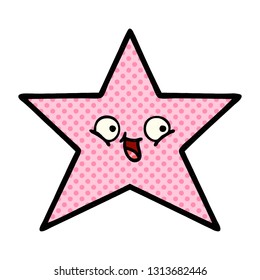 comic book style cartoon of a star fish