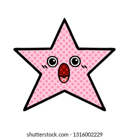 comic book style cartoon of a star fish