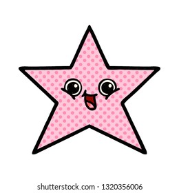 comic book style cartoon of a star fish