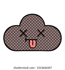 caricatura al estilo de un libro de historietas de una nube de tormenta