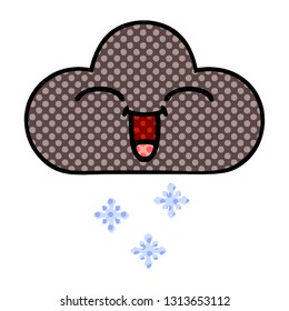 caricatura al estilo de un libro de historietas de una nube de nieve