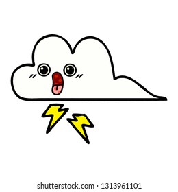 caricatura al estilo de un libro de historietas de una nube de tormenta