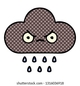 Comicbuch-Cartoon einer Regenwolke
