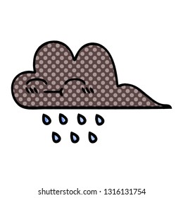 caricatura al estilo de un libro de historietas de una nube de lluvia tormentosa