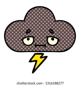 comic book style cartoon of a storm cloud