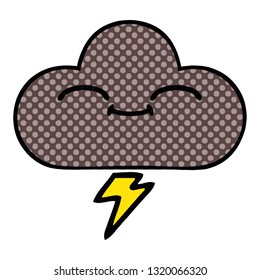 comic book style cartoon of a storm cloud