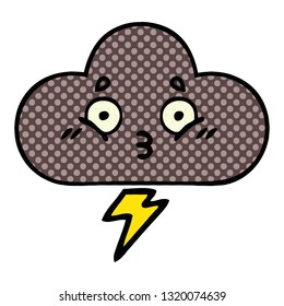 caricatura al estilo de un libro de historietas de una nube de tormenta