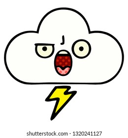 comic book style cartoon of a storm cloud