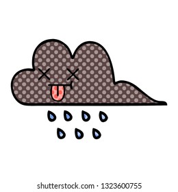 caricatura al estilo de un libro de historietas de una nube de lluvia tormentosa