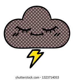 comic book style cartoon of a storm cloud