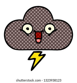 comic book style cartoon of a storm cloud