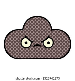 comic book style cartoon of a storm cloud