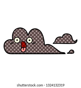 comic book style cartoon of a storm cloud