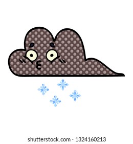 Comicbuch-Cartoon einer Sturmschneewolke