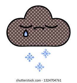 Comicbuch-Cartoon einer Sturmschneewolke