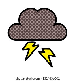 caricatura al estilo de un libro de historietas de una nube de tormenta