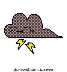 comic book style cartoon of a storm cloud