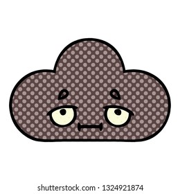 comic book style cartoon of a storm cloud