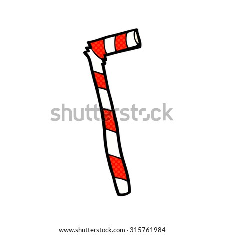 comic book style cartoon stripey straw
