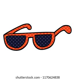 comic book style cartoon sunglasses
