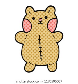 comic book style cartoon teddy bear