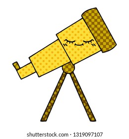 quadrinho estilo cartoon de um telescópio