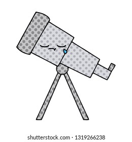 Comicbuch-Cartoon eines Teleskops