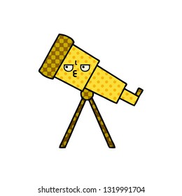 quadrinho estilo cartoon de um telescópio