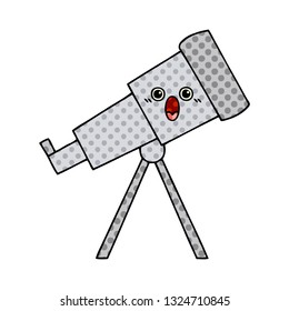 comic book style cartoon of a telescope