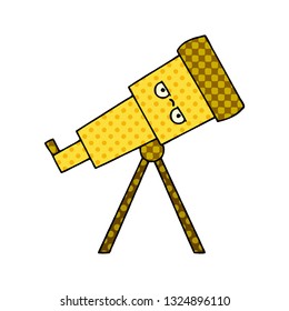 Comicbuch-Cartoon eines Teleskops